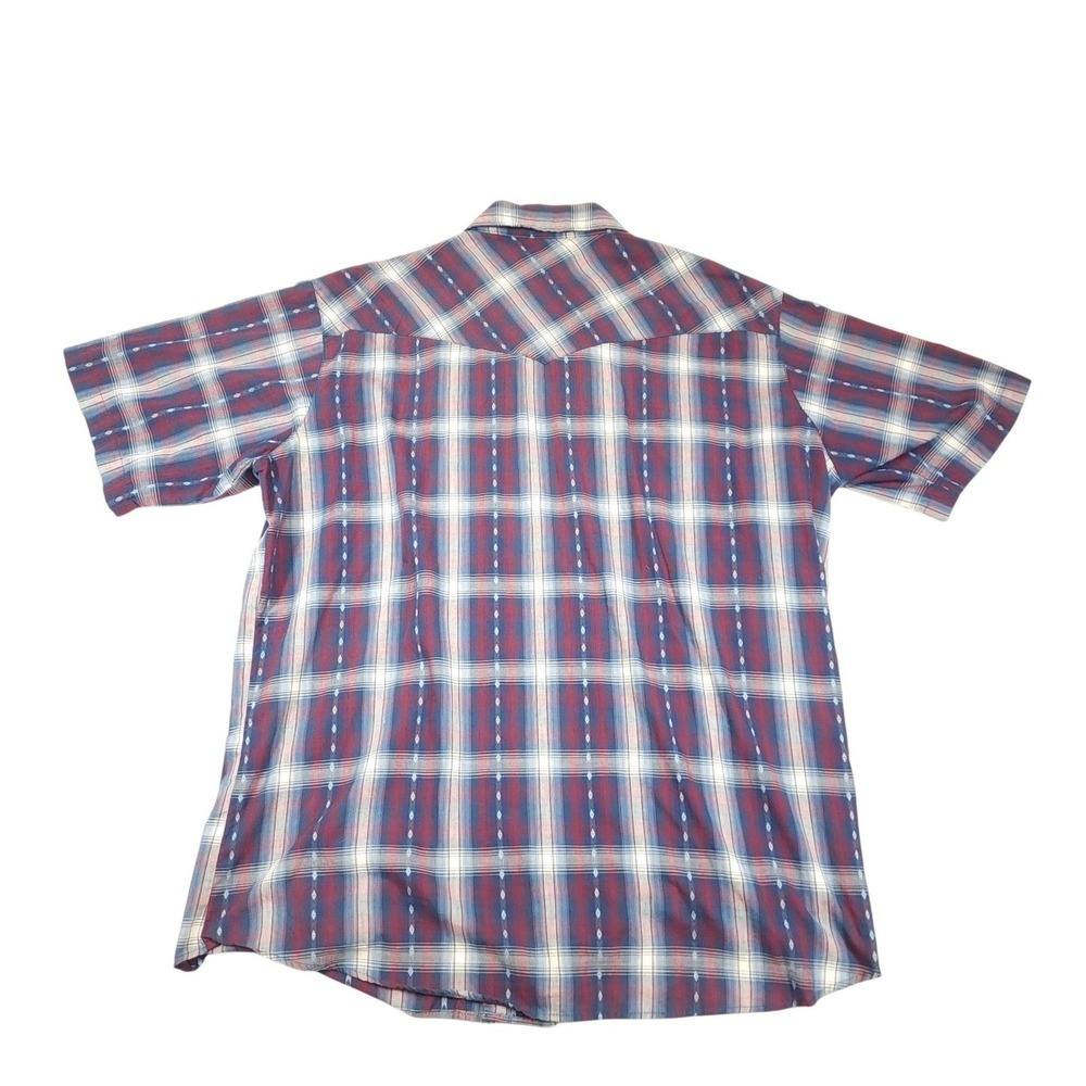Canyon Guide Outfitters Shirt Mens 2XL Blue Plaid Short Sleeve Western Snap - Picture 4 of 9